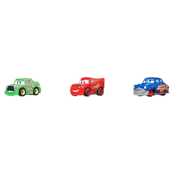 Disney Pixar Cars Toys, Mini Racers 3-Pack Metal Toy Cars