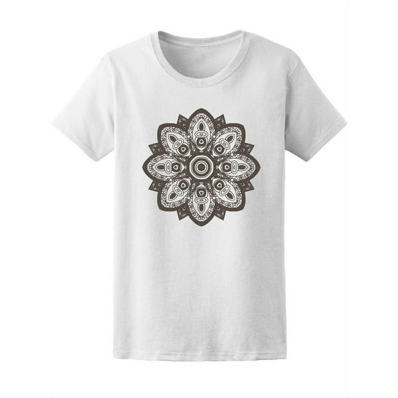 Hand Drawn Mandala Flower Tee Women's -Image by Shutterstock