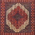 thumbnail image 1 of Ahgly Company Indoor Square Traditional Dark Almond Brown Medallion Area Rugs, 9' Square, 1 of 6