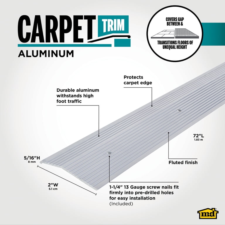 M-D Building Products 78220 2 In. X 72 In. Silver Aluminum Carpet