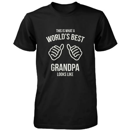 Funny Grandpa T-Shirt - This Is What A World's Best Grandpa Looks (World's Best Grandpa Shirt)