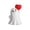 B#175, variant on Cute Light Up Ghost Decoration Halloween Decor Resin Glowing Figurine with Red Heart, Small Spooky Kawaii Desk Ornament for Bedroom Office Party Table Centerpiece Holiday Gift Idea