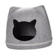 thumbnail image 4 of Cama cueva de fieltro para gatos, extraíble, acogedora, con forma de cabeza de gato, ideal para las cuatro estaciones. Gris claro, 4 of 9