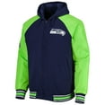 thumbnail image 2 of Men's G-III Sports by Carl Banks College Navy Seattle Seahawks Defender Raglan Full-Zip Hoodie Varsity Jacket, 2 of 4
