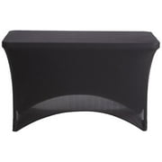 Black Stretch Fabric Table Cover, 4' by ICEBERG ENTERPRISES