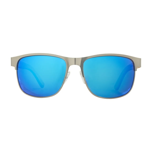 Root French Quarter Silver Metal Blue Mirror Lens Wood Temples Unisex Sunglasses|1YR. Warranty