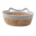 thumbnail image 4 of Hand Woven Cat Bed Basket Cat Scratch Mat Kitten Basket Washable Durable Lounge Bed Cat Sleeping Bed Cat Scratching Baskets for Indoor Cats gray S, 4 of 9