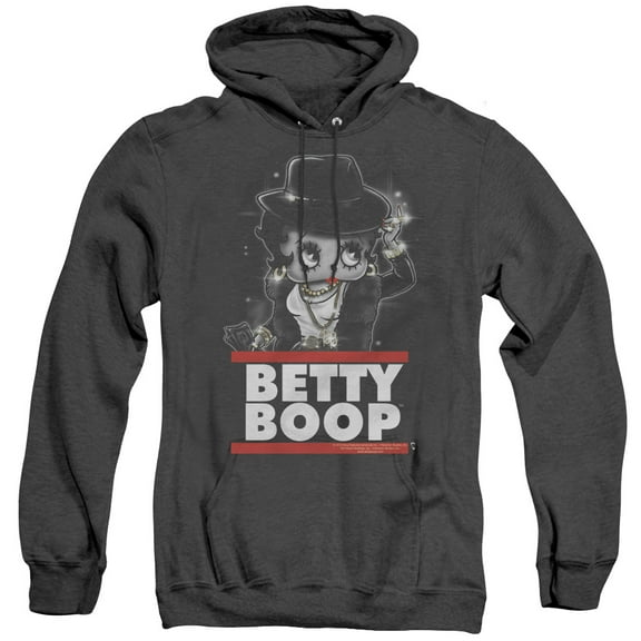 Betty Boop Bling Bling Boop Adult Heather Hoodie Sweatshirt Black