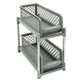 thumbnail image 6 of 2-Tier Under Sink Organizer with Pull Out Sliding Storage Drawer for Home Bathroom Kitchen White/Grey 14.57in, 6 of 26