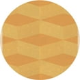 thumbnail image 1 of Ahgly Company Machine Washable Indoor Round Transitional Saffron Yellow Area Rugs, 7' Round, 1 of 7
