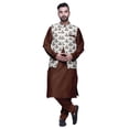 thumbnail image 1 of Atasi Indian Mens Kurta Churidar Pajama Jacket Set Solid Ethnic Wear For Men, 1 of 1