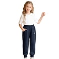 thumbnail image 5 of SGMVNU Sweatpants for Girl Eembroidered Long Trousers Casual Elastic High Waist Joggers Pants Youth Athletic Sweat Pants with Pockets(Size 5-6 Years, Black), 5 of 5