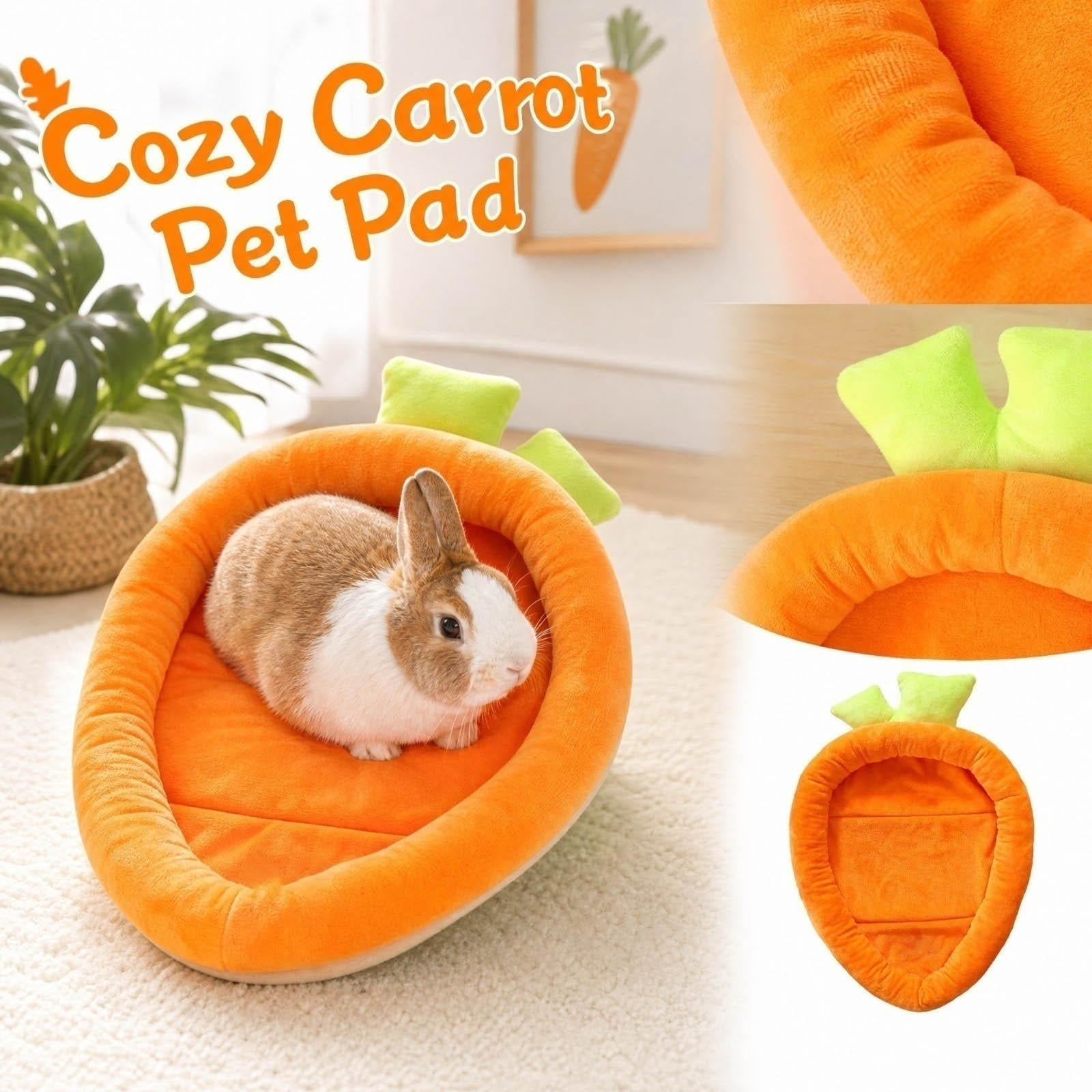 Small Pet Bed, Plush Pet Nest, Pet Sleeping Pad, Fuzzy Pet Bed, Orange L 34*44Cm Carrot Shaped Pet Cushion, Closed Rim Cozy Pet Warmer Bed Suitable for Small Cats, Young Puppies,
