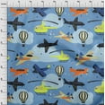 thumbnail image 4 of oneOone Rayon Light Blue Fabric Airplane Nursery Kids Craft Projects Decor Fabric Printed By The Yard 56 Inch Wide, 4 of 8