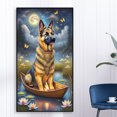 thumbnail image 4 of Pintura de diamante 5D DIY, Kit de decoración de perro lobo en un barco, taladro redondo completo, 40x70cm, 4 of 9