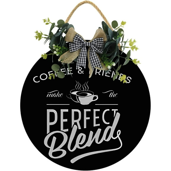 Eveokoki 12" Coffee & Friends Perefect Blend Sign,Coffee Bar Sign Farmhouse Coffee Wooden Sign,Rustic Wood Coffee Table Sign Vintage Coffee Wood Plaque Decor