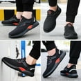 thumbnail image 6 of Steel Toe Shoes for Men Lightweight Mens Work Shoes Comfortable Safety Toe Shoes for Men Work Sneakers Slip On Steel Toe Tennis Shoes for Construction Black-red, 6 of 7