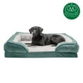 thumbnail image 5 of FurHaven Pet Products Velvet Waves Perfect Comfort Orthopedic Sofa-Style Pet Bed for Dogs & Cats - Celadon Green, Jumbo, 5 of 13