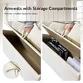 thumbnail image 6 of 102" Modern 3-Seater Sofa with Storage, Tool-Free Assembly for Living Room Apartment, Beige, 6 of 6