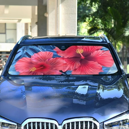 Flowers Or Leaves Automotive Front Car Windshield Sun Shade Reflector Foldable for Front Fit for Cars Truck SUVs