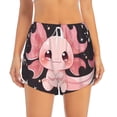thumbnail image 4 of Lsque Chibi Axolotl Sakura Fantasy Printed Women's Running Shorts with Liner Pockets,Elastic Quick Dry Workout Athletic Gym Yoga Shorts,Womens High Waist Shorts-Medium, 4 of 9
