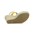 thumbnail image 5 of BLISSFUL STEP Women's Shoes Espadrille Wedge Slingback Crisscross Sandals Yellow 7.5, 5 of 7