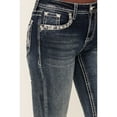 thumbnail image 4 of Grace In La Women's In Medium Wash Sequin Cow Skull Mid Rise Bootcut Stretch Medium Wash 32W x 34L, 4 of 4