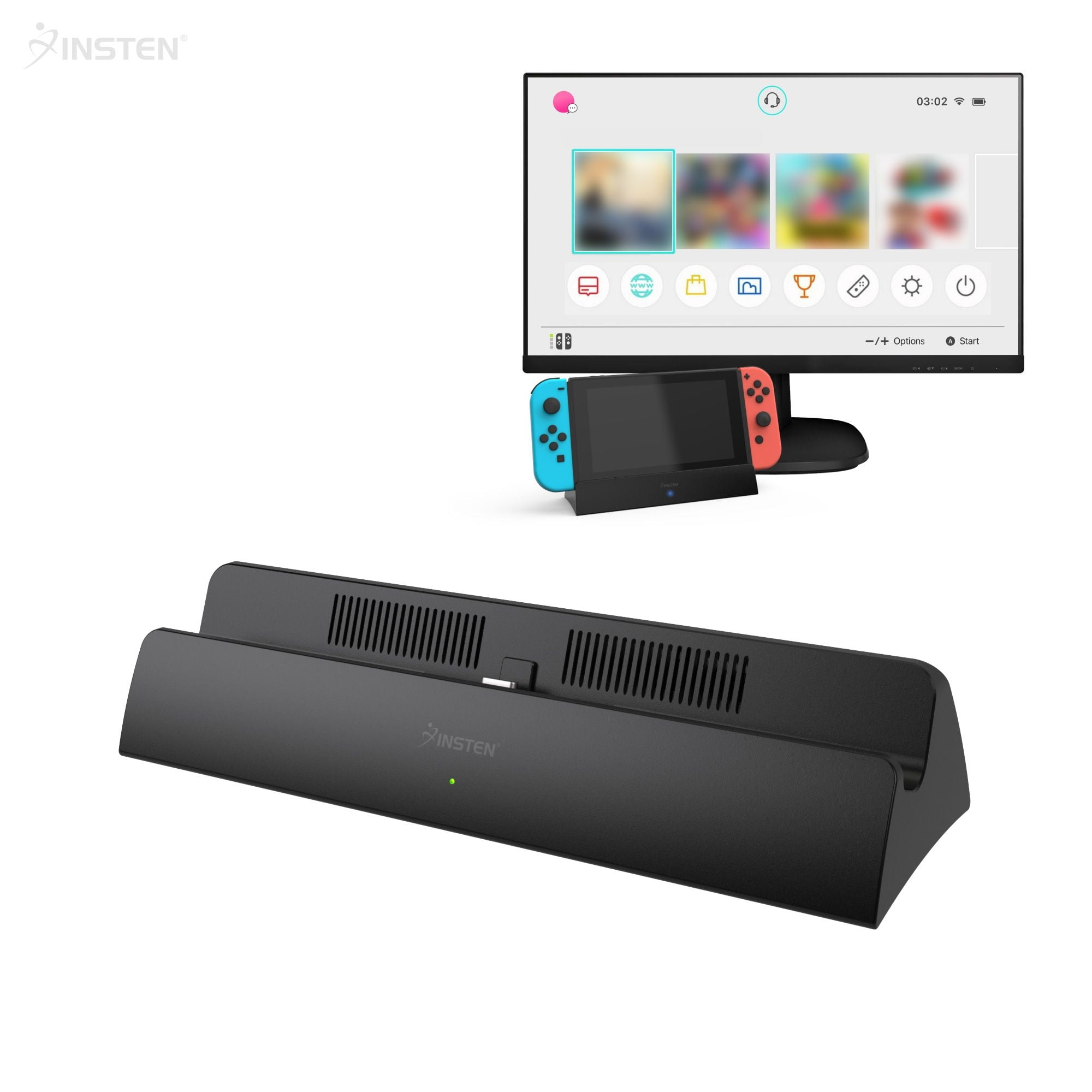 Luxelinc, Nintendo Switch Dock Set, includes HDMI cable, Black