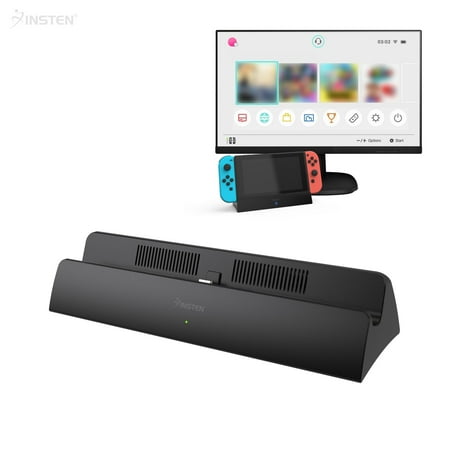 For Nintendo Switch and OLED Model Charging TV Dock, Charge and Play Docking Station Cradle with HDMI Adaptor, USB Type C Power Input & Ports