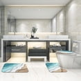 thumbnail image 5 of Bathroom Rug Set of 3, 3 Pieces Bath Mats Set, Abstract Blue Beach No Silp Washable Cover Floor Rug Decorations for Kitchen Bathroom Bedroom, 5 of 6