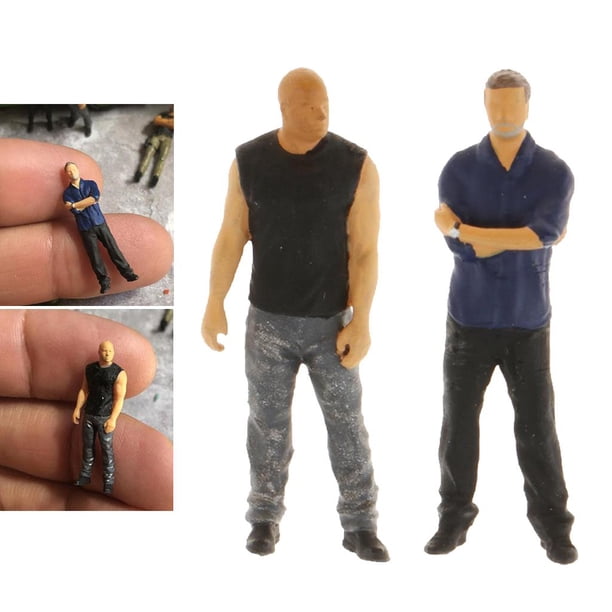 Figuras De Personas A Escala 1:64 - 2 Unidades, Pintadas A Mano, Ideales Para Maquetas De Trenes, Dioramas O Decoración