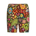 thumbnail image 4 of Wukai Hippie Peace Love Men’s Short Pajama Pants With Pockets Soft Sleep Pj Shorts for Men-Medium, 4 of 6