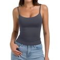 thumbnail image 4 of PINKMSTYLE Débardeurs Basiques pour Femmes à Encolure Dégagée Doublée Débardeurs Ajustables d'Été Sans Manches, 4 of 7