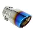 thumbnail image 1 of Roll Edge Slant Exhaust Tip Clamp Rear Tailpipe Car Clamp on Stainless Steel 2.5" Inlet 3.5" Outlet 6.7" Length 1 Set Silver Tone Blue, 1 of 7