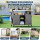 thumbnail image 2 of Garvee carrito para asador con cubierta de acero inoxidable, gabinete de almacenamiento, portaespecias, toallero y ruedas, ideal para BBQ y cocina exterior, 2 of 7