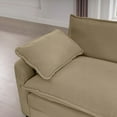 thumbnail image 4 of Modern Tan Corduroy Single Sofa 85cm for Living Room, Comfortable & Stylish, 4 of 16