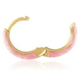 thumbnail image 5 of Gold Plated Fancy Pink Enamel Huggie Hoop Earrings for Women, 5 of 5