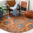 thumbnail image 3 of SAFAVIEH Blossom Riley Floral Area Rug, Rust/Blue, 6' x 6' Round, 3 of 9