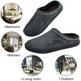 thumbnail image 5 of Mens Slippers Memory Foam Comfort Fuzzy Plush Lining Slip On House Shoes Indoor Outdoor Clog Gray, Size 15-16, 5 of 7