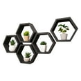 thumbnail image 2 of DRAKESTONE Hexagon Shelves, 5-Pack - Black, 2 of 4