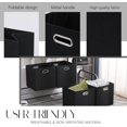 thumbnail image 4 of Collapsible Organization Basket Fabric Foldable Box with Handles, 13x13 Cube Storage Bins Set of 4, Thick and Heavy Duty Storage Baskets for Shelves Bedroom Livingroom,Black, 4 of 10