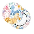 thumbnail image 2 of Fotbe Zebra Colourful Stool Covers Round,Waterproof Round Bar Stool Covers Bar Chair Covers Washable Stool Cushion Slipcover for 12-14 Inch Chair-13 inch, 2 of 7