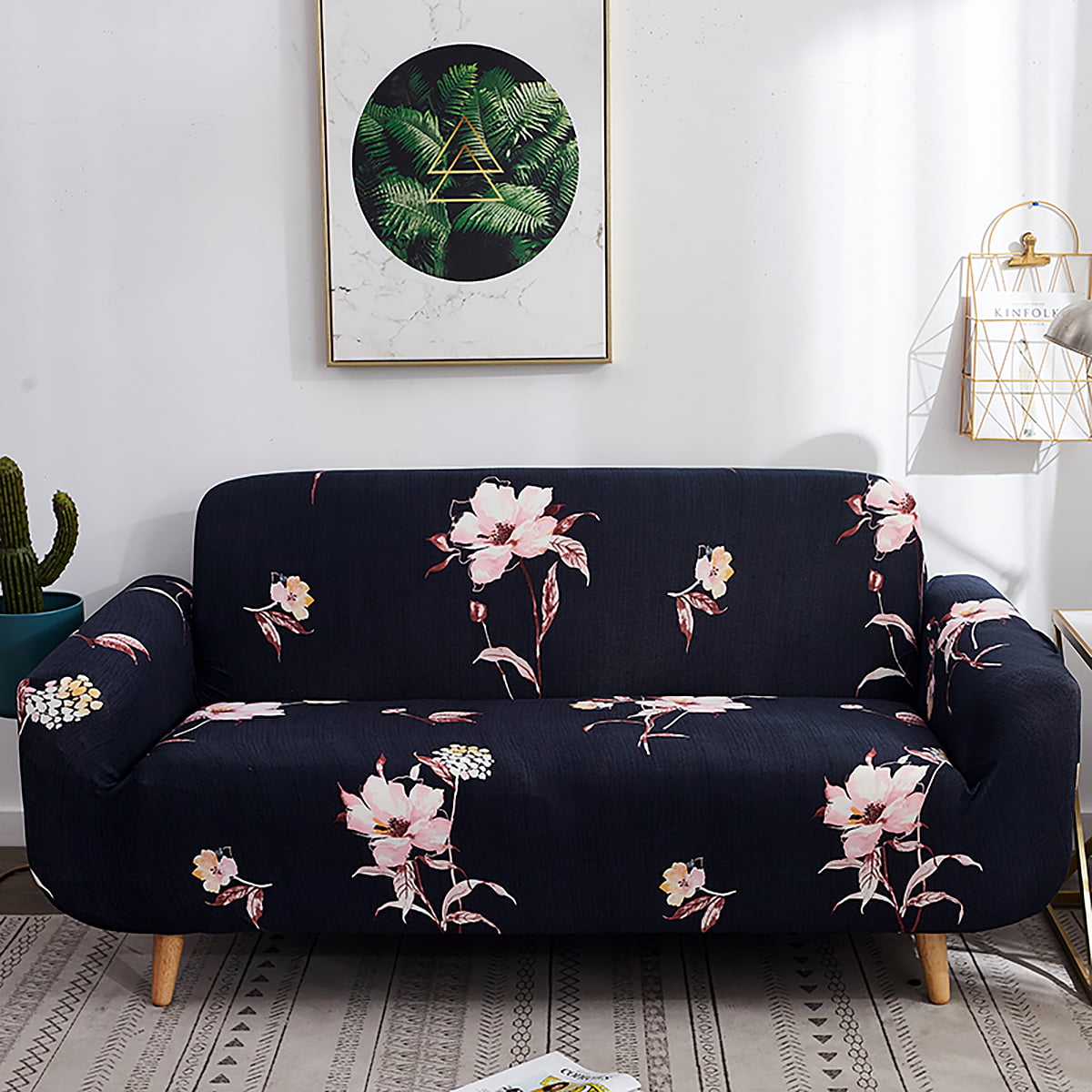 Details about   Colorful Stretch Sofa Cover  Room Sectional Couch Cover Geometric 1/4 Seater 