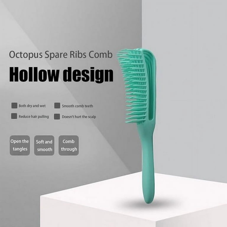Hod Health & Home Detangling Scalp Massaging Octopus Comb Hairbrush for Women Black