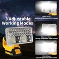 thumbnail image 5 of 18V Cordless LED Work Light Portable Outdoor Wide&Long-Range Jobsite Lamp with USB Charge Port,8In 3300lm Flashlight Compatible with Dewalt 14.4V-20V Lithium Battery, 5 of 7