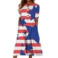 thumbnail image 2 of Wycnly Summer Dresses for Women Independence Day Casual Pocket Loose Swing Patriotic Tunic Long Dresses with Pocket 2025 Short Sleeve V-Neck Star Flag Print Maxi Formal Dress Red XL, 2 of 5