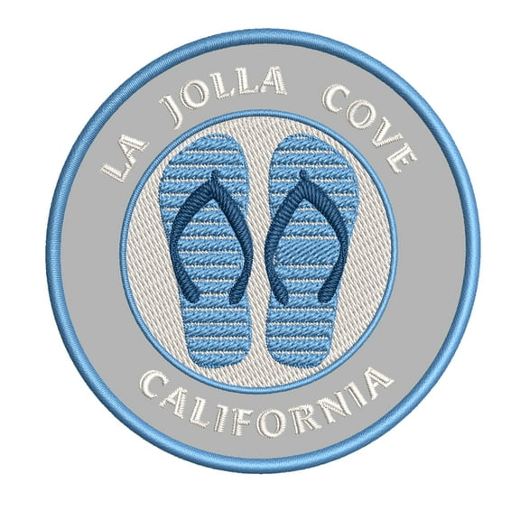 La Jolla Cove, California 3.5 Inch Iron Or Sew On Embroidered Fabric Badge Patch Ocean Beach, Salt Life Iconic Series