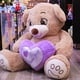thumbnail image 3 of Oso Rechoncho Beige PELUCHERIA con corazon Morado, 3 of 5