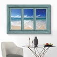 thumbnail image 2 of wall26 Canvas Print Wall Art Window View Blue Sandy Beach Paradise Nature Wilderness Photography Modern Art Rustic Scenic Colorful Ultra for Living Room, Bedroom, Office - 16"x24", 2 of 5
