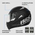 thumbnail image 3 of Westt Motorcycle Helmets Modular ATV Helmet with Dual Visor for Men & Women Full Face Helmet Flip Up, DOT Approved, 3 of 9